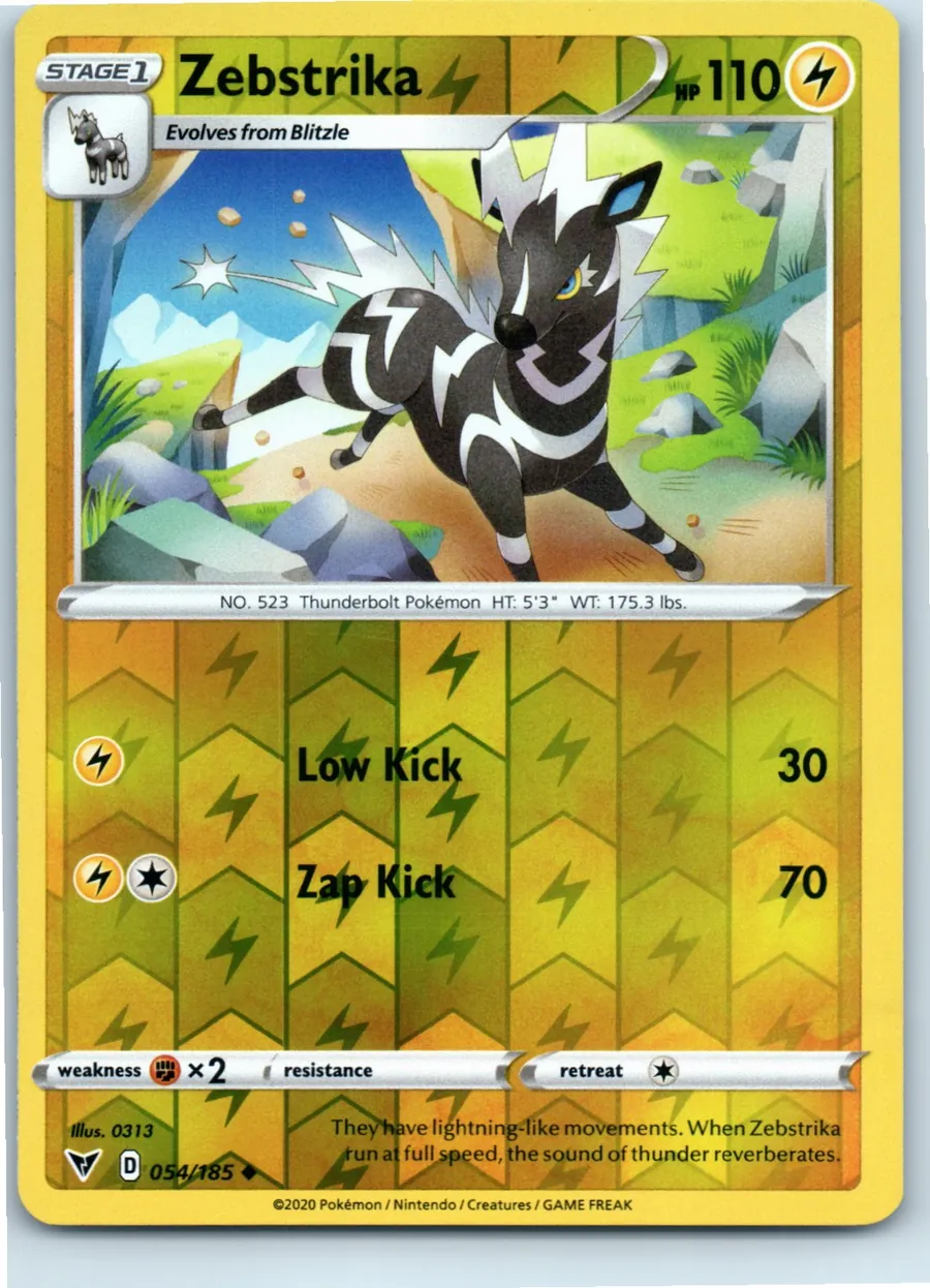 Zebstrika 054/185 front, the actual card for sale