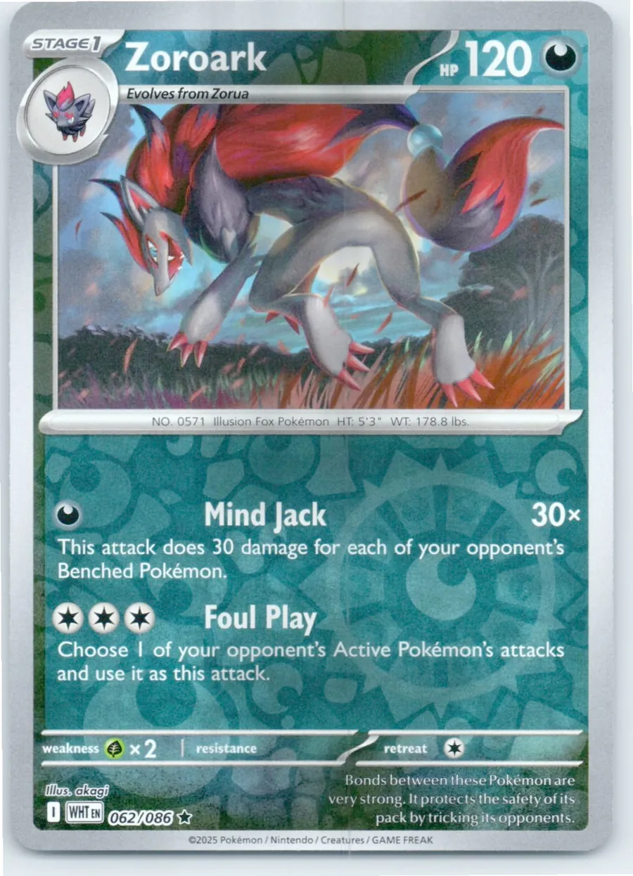 Zoroark 062/086 front, the actual card for sale
