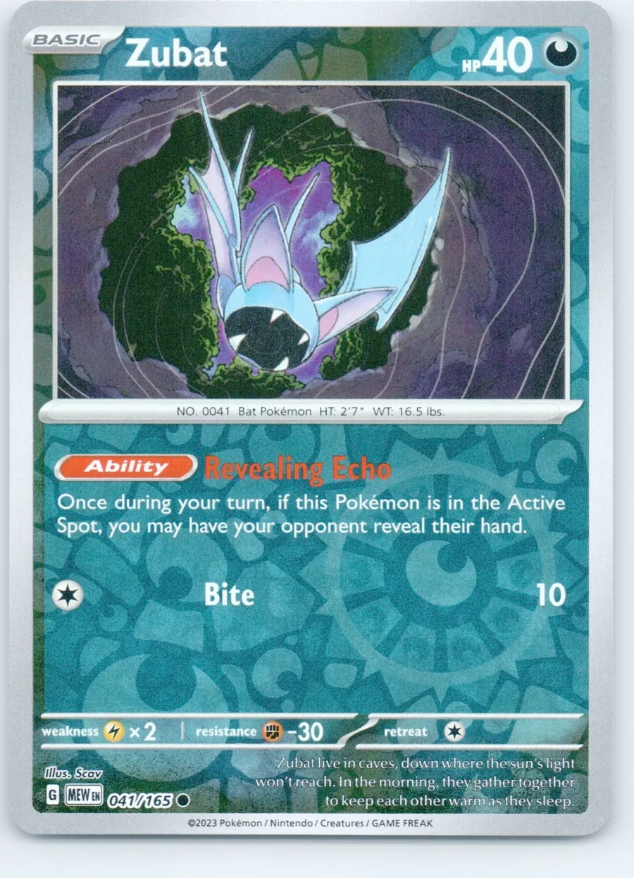 Zubat 041/165 front, the actual card for sale